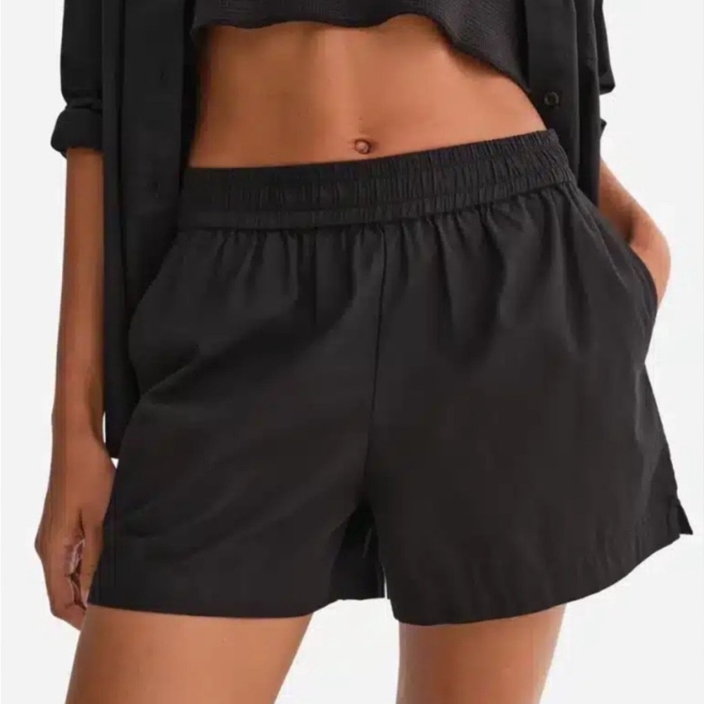 NWT MATE the Label Organic Cotton Poplin Shorts - Black Small